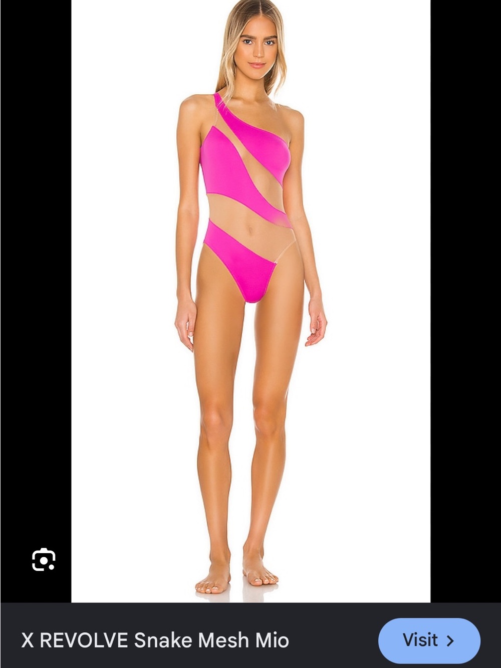 Norma Kamali x Revolve snake mesh mio swimsuit in orchid pink. Size XS.